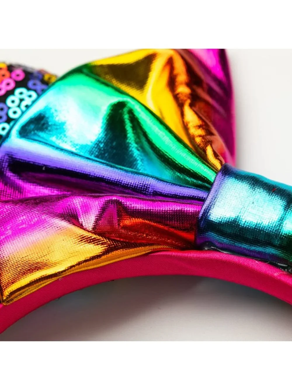 Women Rainbow-1 Shiny Bow Mickey Mouse Hair Headband For Cosplay